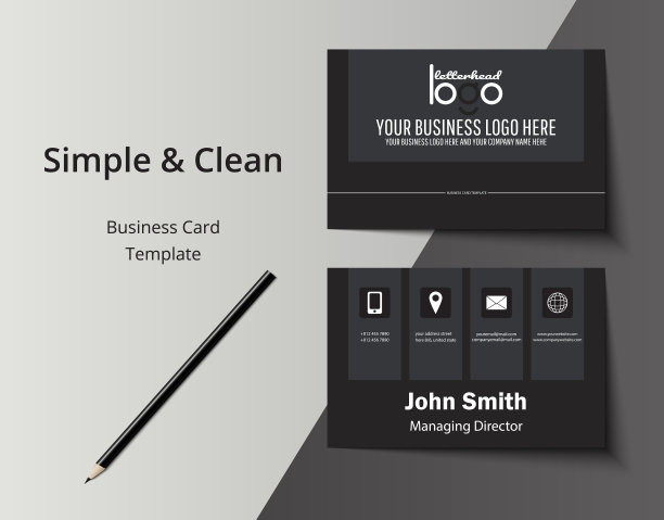 现代创意和干净的名片模板图片下载
