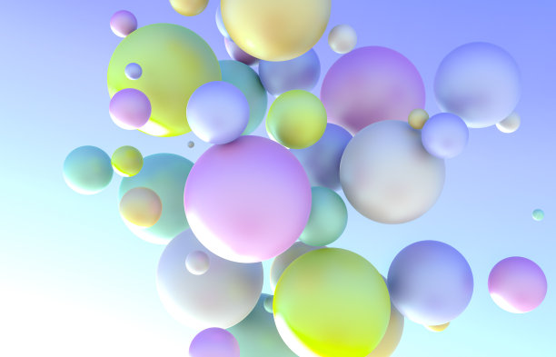 抽象几何三维艺术背景与蜡笔球。图片下载