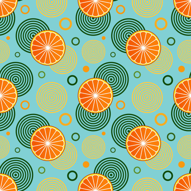 无缝图案与零星的橙子和图片下载