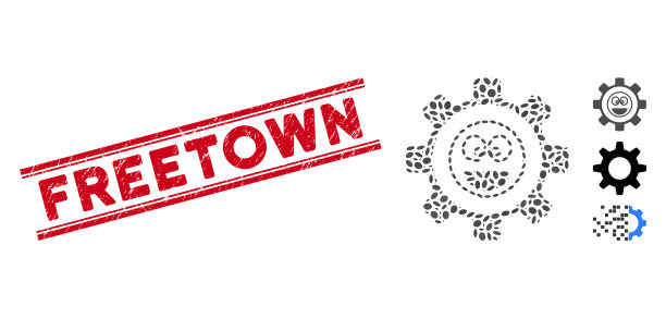 刻划弗里敦线邮票和马赛克服务图片下载