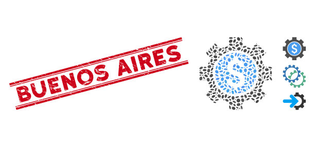 苦恼的布宜诺斯艾利斯线邮票和拼贴图片下载