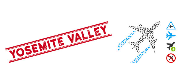 纹理约塞米蒂山谷线邮票与拼贴图片下载