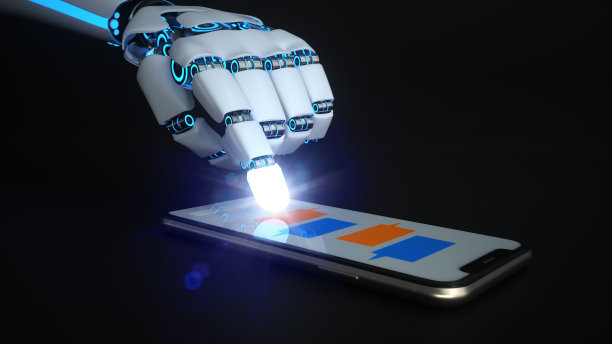 人形机器人聊天机器人点击智能手机图片下载