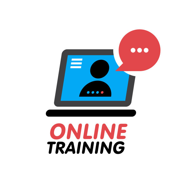 在线培训概念图标。简单的蓝色元素插图。来自e-Learning的在线培训概念符号设计。可用于web和移动用户界面的UX图片下载