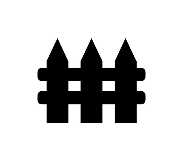 栅栏图标在白色背景图片下载