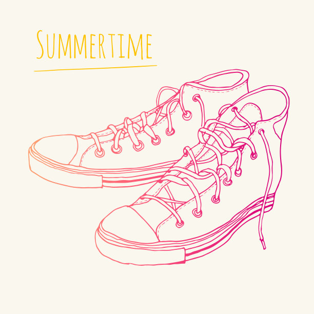 手绘的运动鞋图片下载