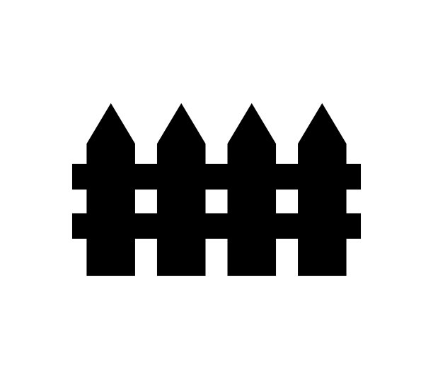 栅栏图标在白色背景图片下载