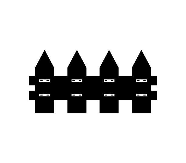 栅栏图标在白色背景图片下载