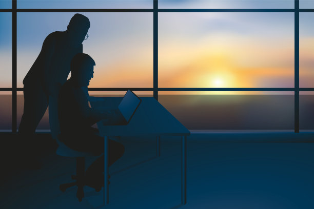 商业合作的概念是两个男人在一个项目上交换意见。图片下载