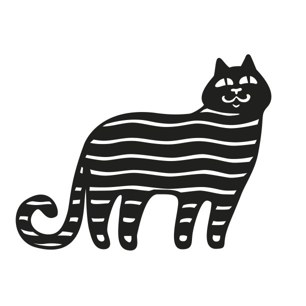 有趣的猫。黑猫剪影系列。卡通风格图片下载