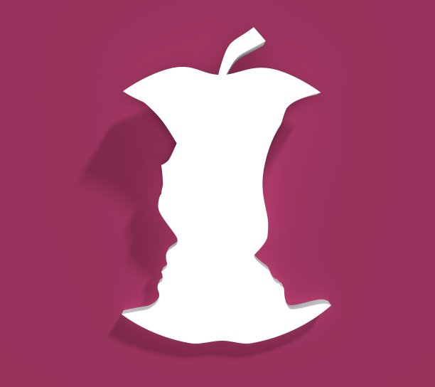 两个头的剪影。图片下载