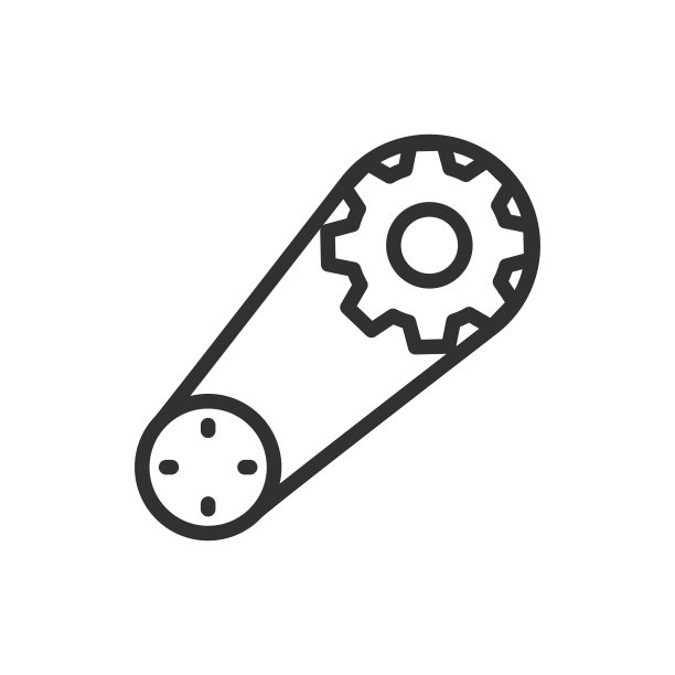 齿轮和皮带机构。线性图标。线条与可编辑的笔触图片下载