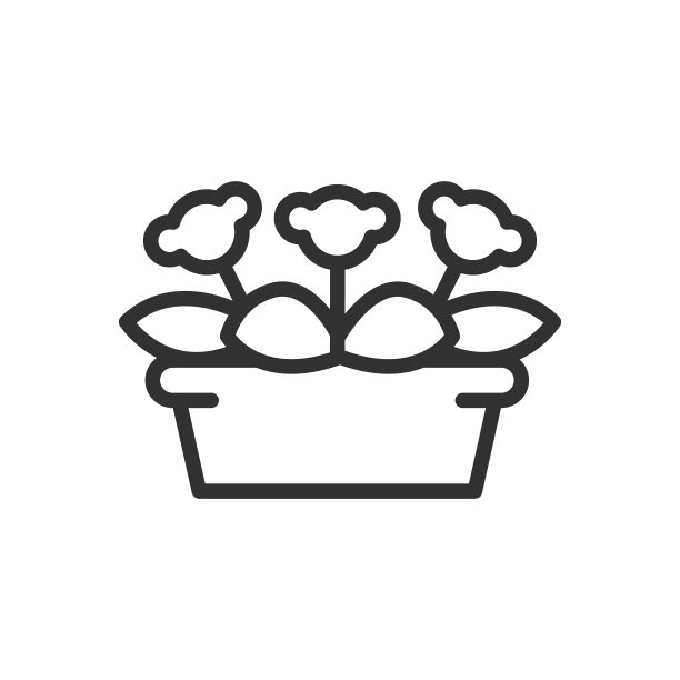 花盆里的花，线性图标。室内植物。线条与可编辑的笔触图片下载