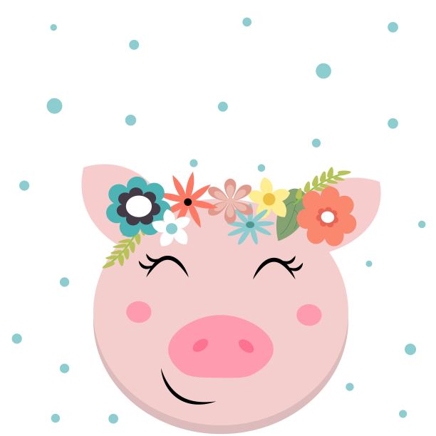 猪贺卡，宝宝送礼会图片下载