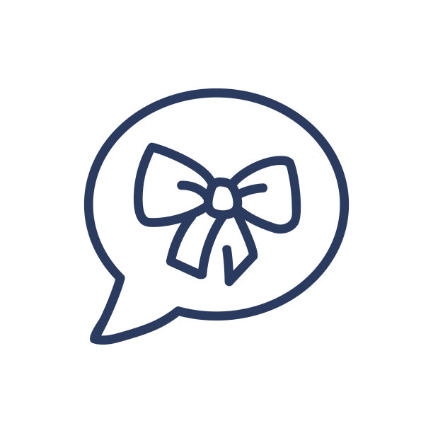 短信带有礼品丝带细线图标图片下载