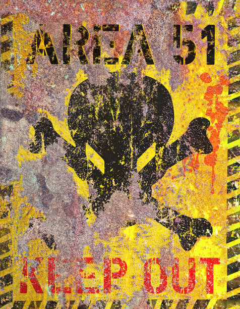 51区，51区标志。肮脏的警告标志，矢量插图图片下载