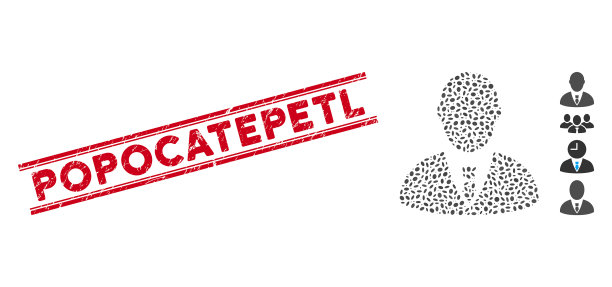 遇险popocatepetl线邮票与马赛克图片下载