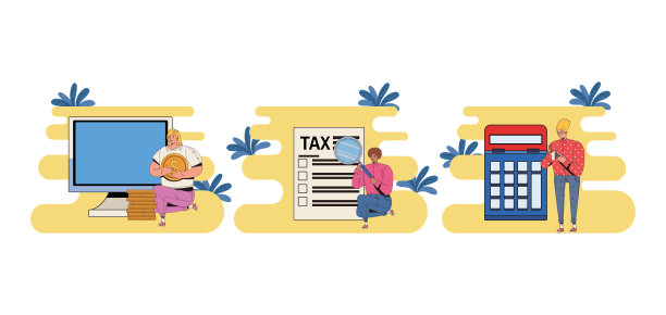 一组人与纳税日支付图片下载