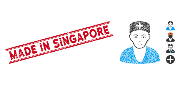 忧伤在新加坡线邮票与拼贴图片下载