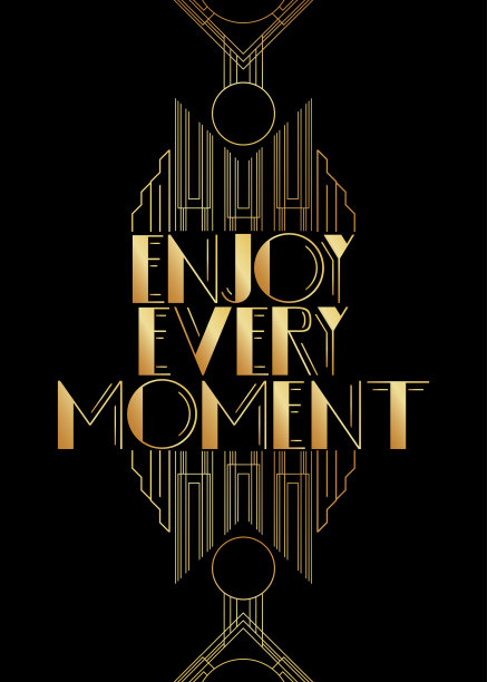 享受每一刻的艺术装饰文字。图片下载