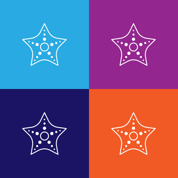 旅行海星轮廓图标。旅游插画图标元素。符号和符号可以用于网页，标志，手机应用程序，UI，用户体验图片下载