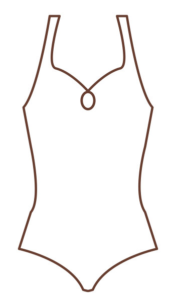 轮廓标志插图与可爱的运动泳衣图片下载