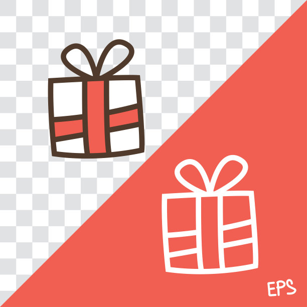 带有礼物的矢量线性图标图片下载