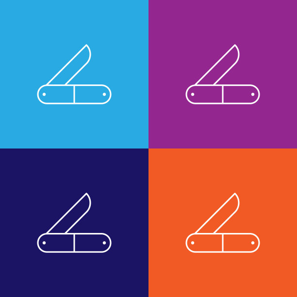 旅行瑞士军刀轮廓图标。旅游插画图标元素。符号和符号可以用于网页，标志，手机应用程序，UI，用户体验图片下载