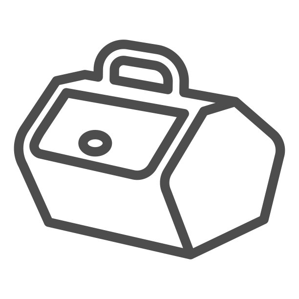 野餐篮子与盖子和处理线图标，野餐概念，食物容器标志在白色的背景，容器野餐或露营在移动轮廓风格图标，web。矢量图形。图片下载