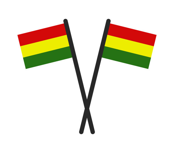 白色背景上的玻利维亚国旗图片下载