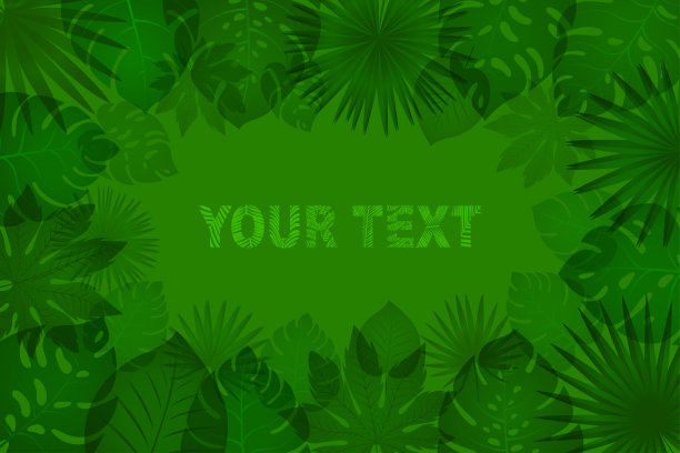 棕榈叶的矢量。抽象的背景。图片下载