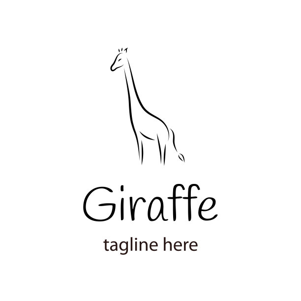 长颈鹿。标志设计图片下载