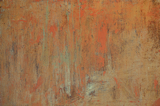 生锈的金属背景和旧油漆剥落。图片下载