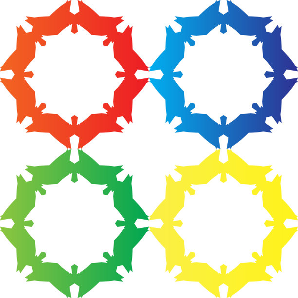 四个抽象齿轮形成模板图片下载