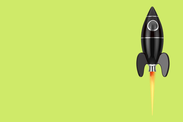 黑色儿童玩具火箭。3d渲染图片下载