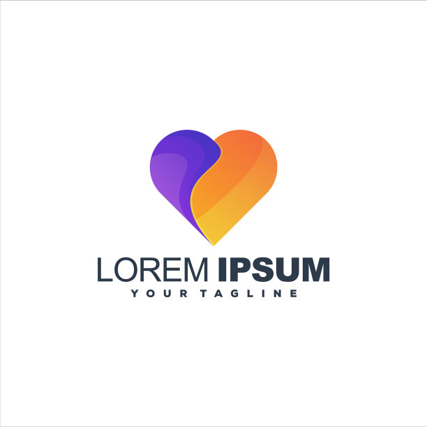 精美的心形渐变Logo设计图片下载