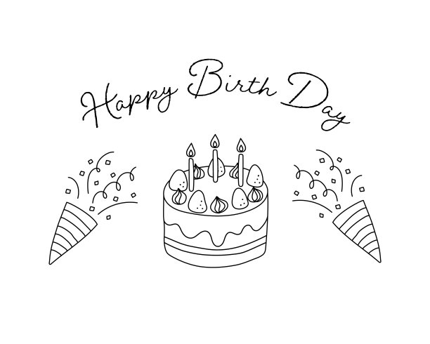生日蛋糕手绘插图图片下载
