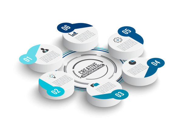 等距信息图6个选项图片下载