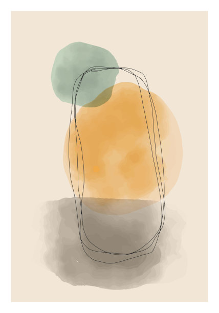 时尚的抽象创作极简艺术手绘构图图片下载