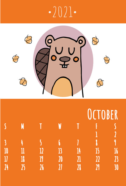 2021年日历。可爱的2021年日历给孩子们。可用于学校或儿童卧室。动物园和动物概念日历。向量模板。图片下载