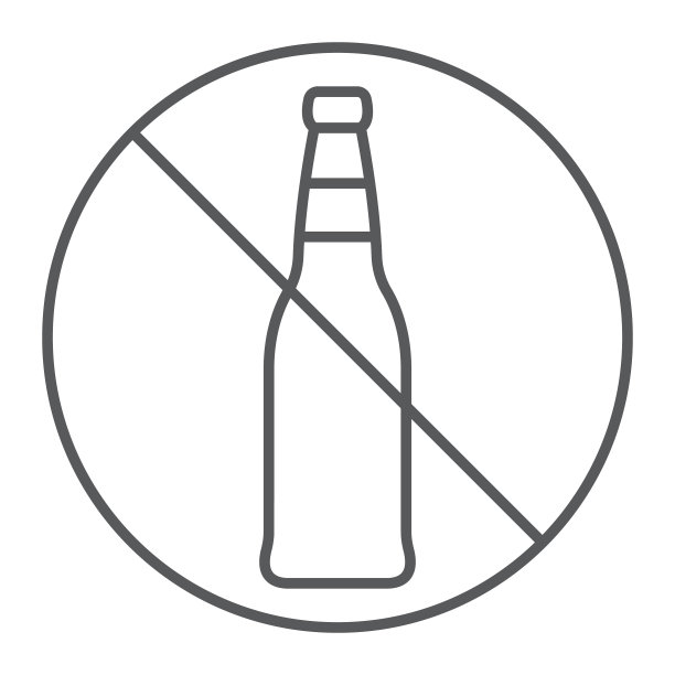 禁止酒精细线图标图片下载