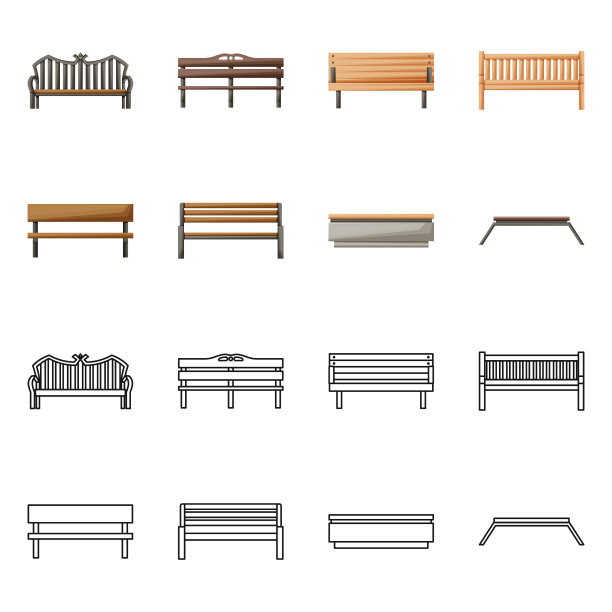 孤立物体座位和建筑标志图片下载