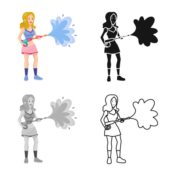 孤立的物体女孩和汽车标志网页图片下载