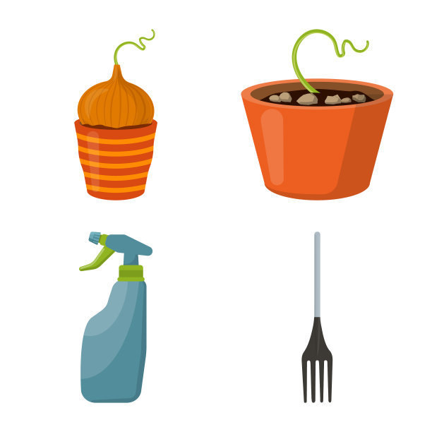 设计园林和园艺标志套装图片下载