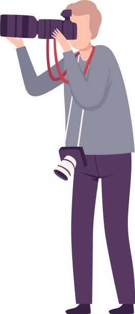 男摄影师用数码相机拍照图片下载