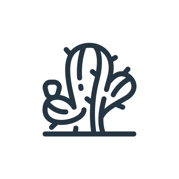 仙人掌矢量图标。仙人掌可编辑的中风。仙人掌线性符号，用于网络和移动应用程序，标志，印刷媒体。细线说明。矢量孤立轮廓绘制。图片下载