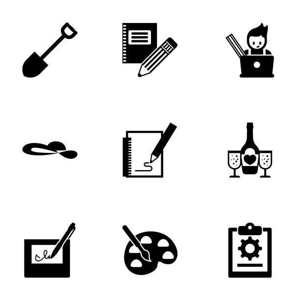 9绘图填充图标设置隔离在白色图片下载