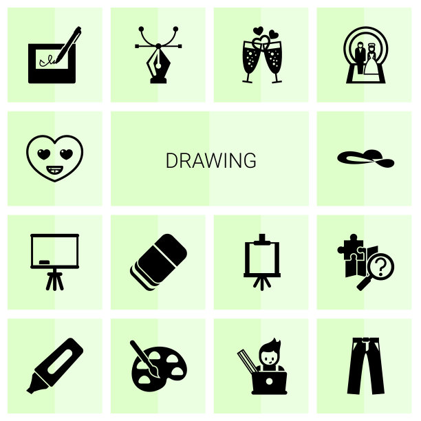 14绘图填充图标设置隔离在白色图片下载