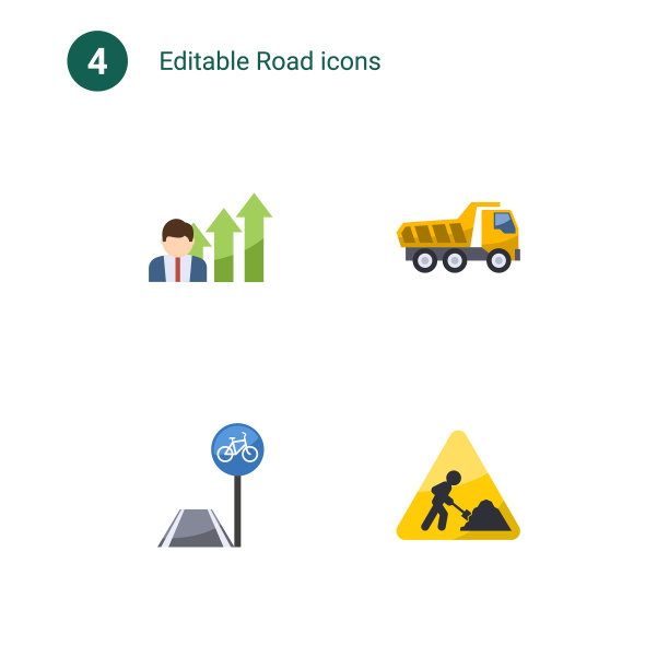 4路平图标设置孤立在图标设置与图片下载