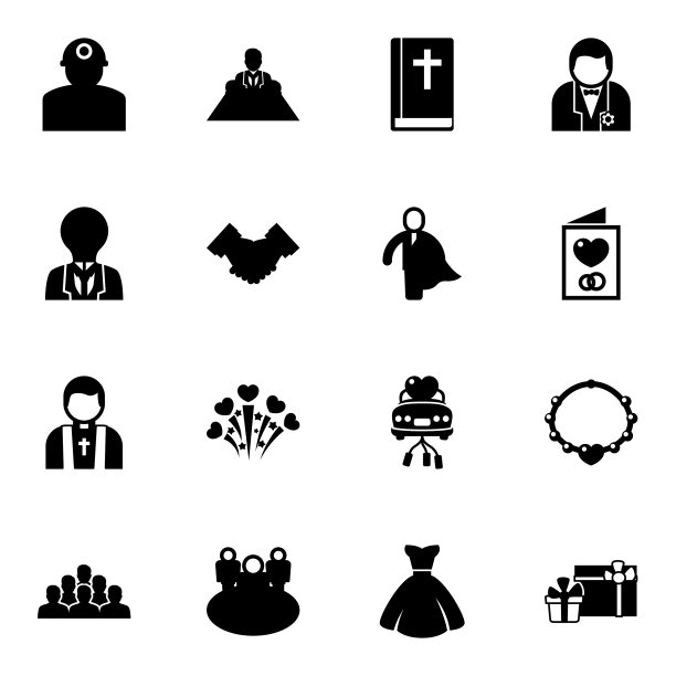 16行填充图标设置隔离在白色图片下载